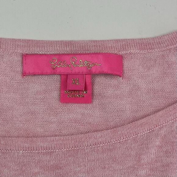 Lilly Pulitzer Charla Ruffle Sweater XL Pink Coral Reef Tint Preppy Chic Coastal - Picture 5 of 13